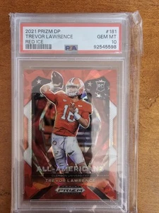 2021 Panini Prizm DP Trevor Lawrence #181 RED ICE RC PSA 10 BEAUTIFUL CARD! - Picture 1 of 2