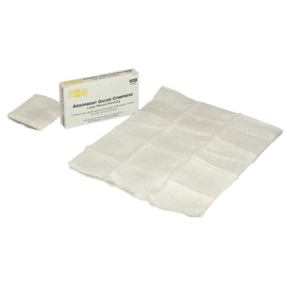 FIRST AID ONLY 3-003 Compress,White,36"L,18"W,PK2 39N969 - Image 1 of 1