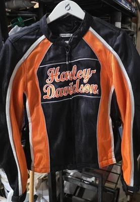 CHAQUETA HARLEY DAVIDSON MUJER EQUIPO DE EQUITACIÓN NEGRA/NARANJA Y CHAQUETA DE REMOCIÓN talla ~ M Foto 1 de 4