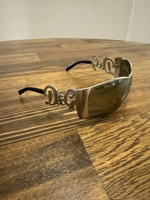 Dolce & Gabbana D&G 6019 RARE Shield VINTAGE Sunglasses Silver w/Mirror Lens - Image 1 of 4