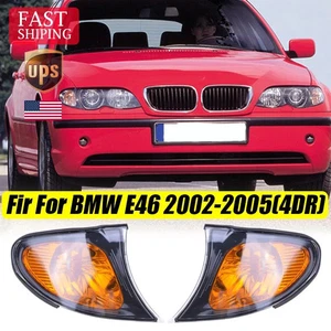 LH + RH Corner Light Lamp Fits BMW E46 2002-2005 3-SERIES 4DR Sedan Yellow Lens - Picture 1 of 12