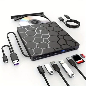 Durability External Disc Writer USB 3.0 Type C Support for Various Disc Formats - Afbeelding 1 van 8