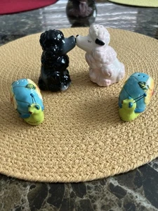 2 Sets of Salt & Pepper Shakers, Snails, Kissing Poodles - Picture 1 of 13
