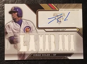 2016 Topps Triple Threads Jorge Soler Triple Threads Auto Relics Card 18/18 Cubs - Picture 1 of 3
