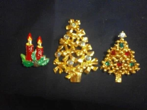 Christmas Pin Lot of Three (2 are Avon) - Collectible LOW S/H - Picture 1 of 3