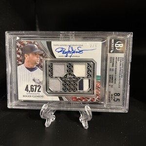 Rocket Roger Clemens 2023 Topps Sterling Quad Relic Auto #’d 2/5 SP BGS 8.5