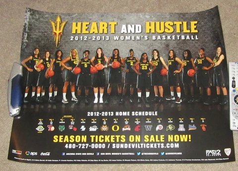 2012-13 ASU SUN DEVIL WOMENS BASKETBALL schedule poster Arizona State University Cover
