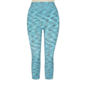 Leggings deportivos para mujer S/M Space Dye Capri en turquesa - Imagen 1 de 1