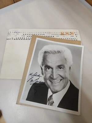 BOB BARKER SIGNED PHOTO 8x10 B&W Glossy The Price Is Right W/ Envelope Address  - Image 1 of 3