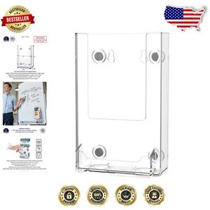 Clear 6 Pack Magnetic Brochure Holders - Ideal for 4" Trifolds & Contact Cards - Picture 1 of 11
