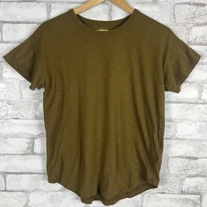 MADEWELL NWD Whisper Cotton Rib Crewneck Olive Green Airy Tee MEDIUM AI537 - Picture 1 of 5