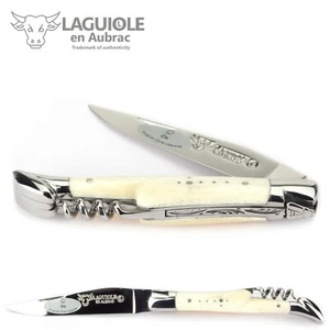 Navaja Laguiole Aubrac L0311OSISI 11 cm mango hueso sacacorchos cuchillo - Imagen 1 de 7