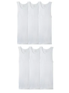 Fruit of the Loom Men'S White Tank A-Shirts, 6 Pack, Sizes S-3XL - Picture 1 of 15