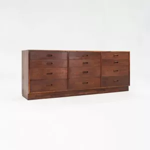 1960s Jack Cartwright for Founders Twelve Drawer Walnut Dresser Fully Refinished - Picture 1 of 12