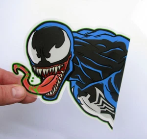 Venom Peeking Clear Vinyl Sticker 80s Marvel Spider-Man Car Laptop Comic Decal - Picture 1 of 2