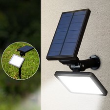 48 LED Exterior Solar Energía Foco Lámpara Pared Paisaje Jardín Patio Luz Blanco