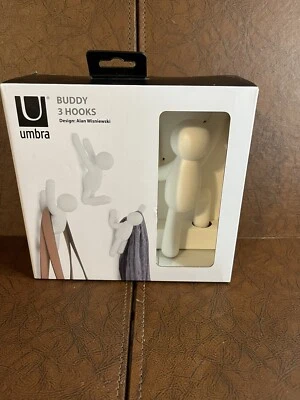 *NUEVO* Umbra Buddy 3 Ganchos (Juego de 3) | Blanco Foto 1 de 3