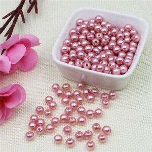 Imitation Pearl Beads Round Plastic Spacer Beads Jewelry Making 50-1000pcs Set