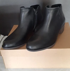 Lucky Brand LP-Bittany Leather Ankle Boots, Black, Size 9M,Shoes - Picture 1 of 18
