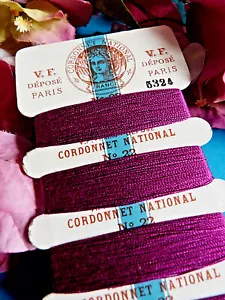 003F Ravishing Card Silk Floche Superfine Cordonnet National V.F.Violet N° 22 - Picture 1 of 8