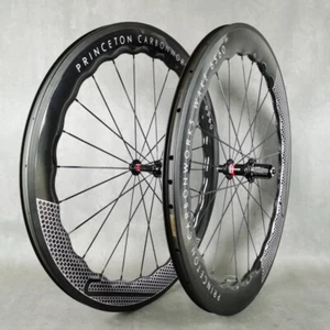 700C 6560 Carbon Road Bike Wheelset V Brake Tubeless Tubular Bicycle Wheels - Picture 1 of 12
