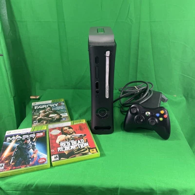Microsoft Xbox 360 System Bundle Black Console W/ Controller & Games READ - Image 1 of 4