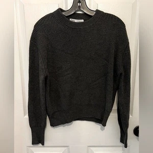 ZARA Damen Pullover schwarz Grobstrick Rundhals Größe S - Bild 1 von 5
