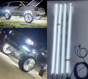 JHB 4 PIEZAS 1,4 metros QUAD ROW Kit de tiras LED blancas puras para luces de llanta de rueda de 17,5" - Imagen 1 de 5