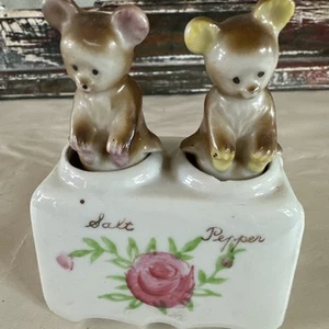 Vintage Teddy Bears Nodder Salt & Pepper & Shakers Japan Statue of Liberty NYC - Picture 1 of 7