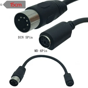 Black 5-pin Male To 6-hole Female Mouse Adapter Cable For PS2 Keyboards 15CM - Picture 1 of 5