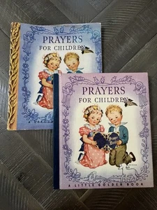 BLUE SPINE & DUST JACKET Little Golden Book #8 PRAYERS FOR CHILDREN 42 pg 9th VG - Foto 1 di 9
