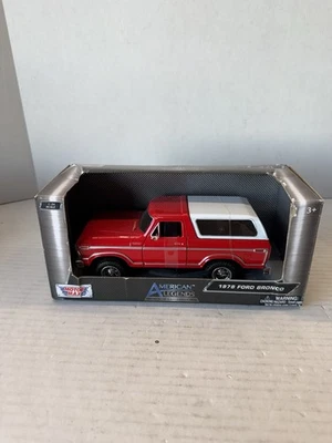 Motormax American Legends Premium Diecast 1978 Ford Bronco 1:24 rojo y blanco SKU3 Foto 1 de 4