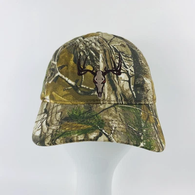 Sombrero de calavera de ciervo con correa trasera camuflaje Realtree bordado caza para hombre Foto 1 de 4