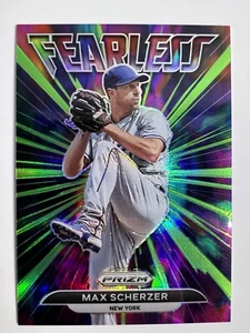 2022 Panini Prizm MAX SCHERZER Fearless Green Parallel /125 Mets Blue Jays - Picture 1 of 2