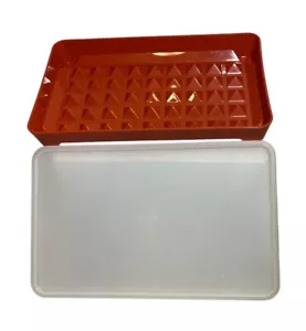 Vintage Tupperware 1292-3 Hot Dog Bacon Deli Meat Keeper w/ Lid Paprika Red - Picture 1 of 11