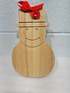 Dansk Wood Trivet Snowman Charcuterie Board Tray Wall Decor 10-5/8" - Picture 1 of 8
