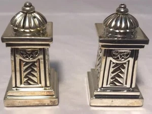 Pillar Shaped Bombay Company Silver Plated Salt And Pepper Shaker Set - Picture 1 of 13