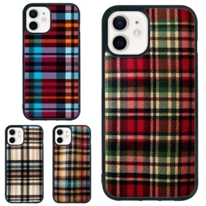 Tough Case For Samsung Galaxy Apple iPhone Cute Flannel Texture plaid - Picture 1 of 25