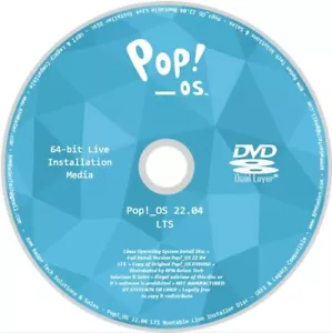 Pop!_OS 22 PC Installation Disc: BOOTABLE POP OS LTS DVD RELEASE - GAMING LINUX  - Picture 1 of 2