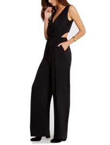 BCBG generation Women's Surplice Jersy Jumpsuit, Open Back Black, 2X-Small - Picture 1 of 13
