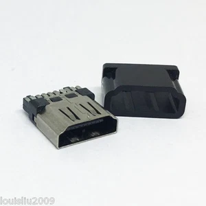 100pcs HDMI 19pin Female Soldering Socket with Black Plastic Moulded Housing - Picture 1 of 5