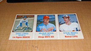 1975 Hostess Box Cut Panel Cards Dave Lopes Wilbur Wood Steve Renko