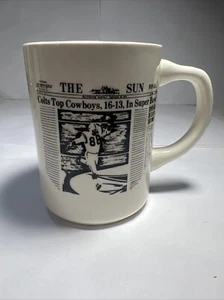 Baltimore Colts. 1971 Super Bowl Mug. Baltimore Sun. NFL. Baltimore Ravens. Rare - Picture 1 of 10