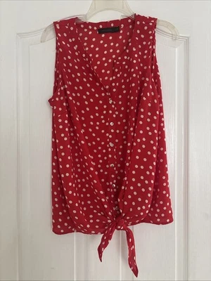 Top de lunares The Limited rojo y blanco L Foto 1 de 4
