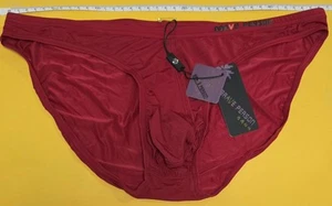 Men's Bikini Underwear Brief Red LARGE Extra Pouch - Picture 1 of 4