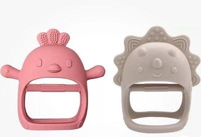 JUSONEY Baby Beißhandschuhe 100% Silikon Lebensmittelqualität BPA frei 3+ Monate Brandneu Verpackt