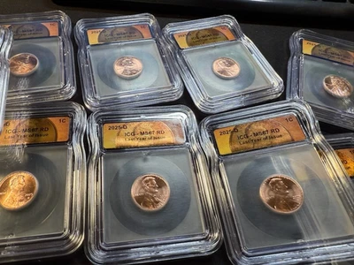 2025-D Last Year of Issue ICG MS67 RD 1 Cent Lot of 10 Coins Denver Lincoln Tag - Image 1 of 4