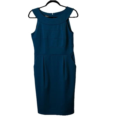 Vestido verde Halter AGB tamanho 6 noite coquetel moderno sem mangas comprimento do joelho # - Imagem 1 de 4