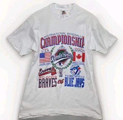 Camiseta De Colección 1992 Serie Mundial Bravos Bluejays Grande Campeones Internacionales Foto 1 de 4
