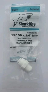 SharkBite 1/4" OD Push-to Connect x 1/4" MIP Male Adapter 1 Count - Picture 1 of 8